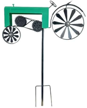 Euyehn Mobiles de Jardin, Girouette Tracteur pour Pelouse, Décoration Rotative Extérieure pour Terrasse Balcon et Pelouse en Métal Résistant aux Intempéries
