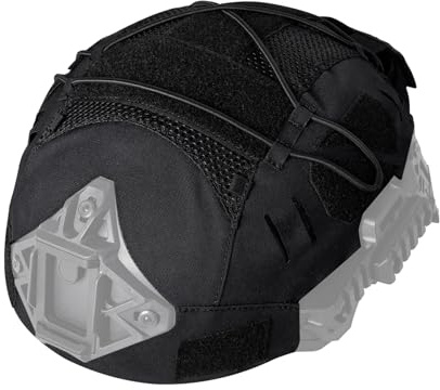 IDOGEAR Copertura casco tattico per Team Wendy Casco contrappeso batteria Pouch, per Wendy Casco Taglia M/L & L/XL, 500D Nylon (Large for L/XL fast helmets, Black)
