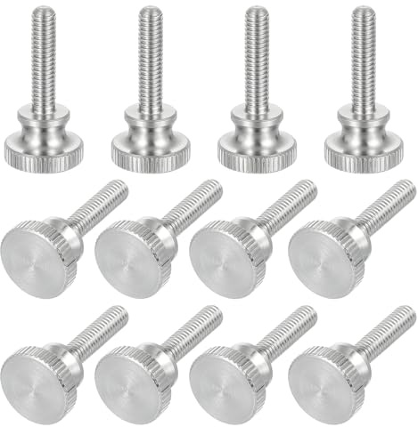 sourcing map M4x16mm Knurled Thumb Screws, 304 Stainless Steel Diamond Head Thumb Screws Metric Knurled Head Bolts with Shoulder Grip Knobs Hand Tighten Thread Fasteners, 12mm Dia. 12 Pcs