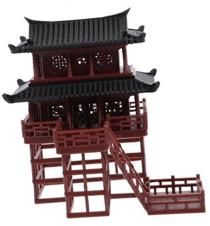 BEBEMOKO Mini Padiglione Decorativo in Materiale Sintetico Statuette Da Giardino in Miniatura Arredamento Per Casa e Balcone Ornamento Da Tavolo Per Paesaggio Riproduzione Di Padiglione Per