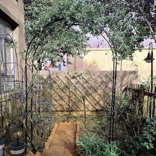 Arco de jardín de metal para plantas trepadoras, cenador de celosía para verduras e hiedra, decoración de boda y soporte de flores, enrejado resistente para jardín al aire libre (W2 x H2,2 m)