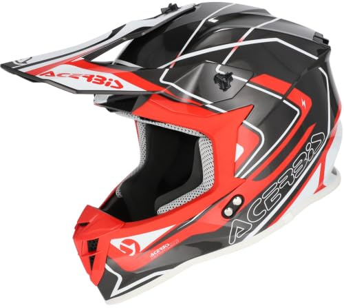Acerbis Linear Crosshelm ECE 22/06, Grau/Rot, Größe M (57-58 cm)