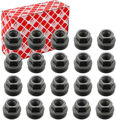 20x Febi Radmuttern Satz M14 X 2 Verzinkt Flachbund | 20x 46704 für Leichtmetallfelgen für