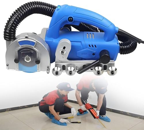BoTongSiHai Electric Grout Cleaner 1200W - Heavy Duty Tile Grout Removal Machine With Vacuum, 9000r/min High Speed, Saw Blades Included For Cleaning Tile Joints Effectively(110V,1.7mm)