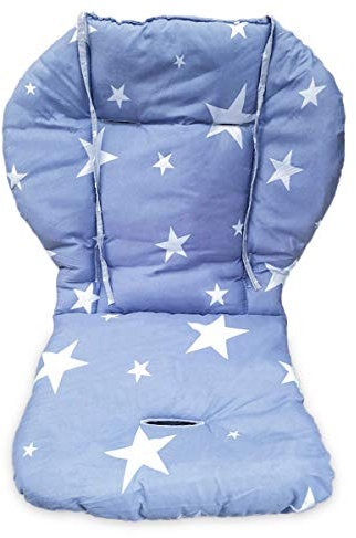Twoworld Hochstuhl Kissen, große Verdickung Kinderwagen/Auto/Hochstuhl Sitzkissen Liner Mat Pad Cover Protector atmungsaktiv (Blauer Stern)