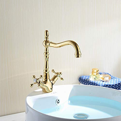 Rubinetti per lavandini bagno YHSGY Rubinetteria Da Cucina In Ottone Rubinetteria Da Cucina Stile Europeo Rubinetteria Doppia Piastra In Ceramica Con Foro Singolo