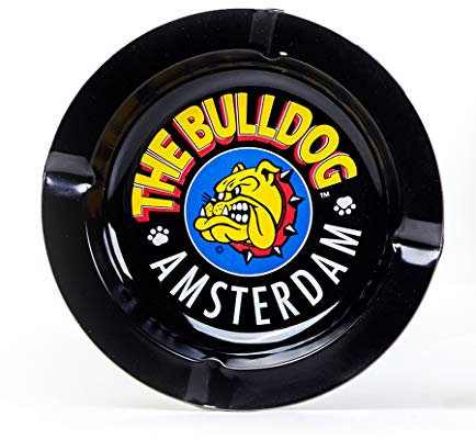The Bulldog Amsterdam Cenicero de Acero Inoxidable, Negro, 9,80 x 9,80 x 3,5 cm