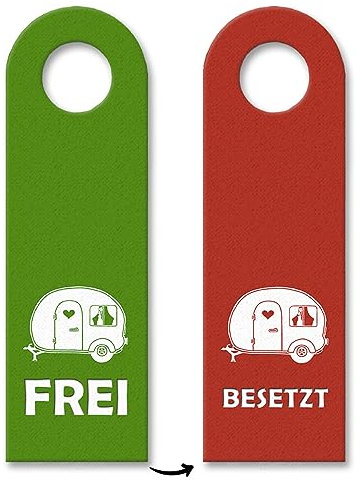 trendaffe - Frei oder Besetzt Camping-Türhänger in grün-rot Camping Klo Toilette Wohnmobil