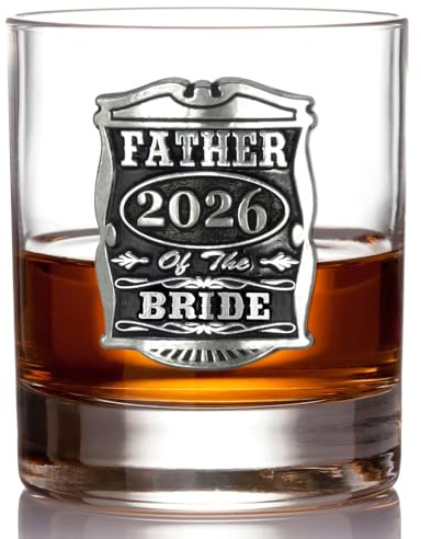 English Pewter Company 11oz Father of The Bride Tumbler Whisky Glass Personalised with Your Year – Perfect Wedding Party Gifts for Your Groomsmen – Gift Box [WD005]