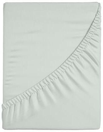 ESTELLA Spannbetttuch Natürlich Verde | 200x200 cm | bügelfreie & trocknerfeste Qualität | Rundumgummi | 100% Bio-Baumwolle