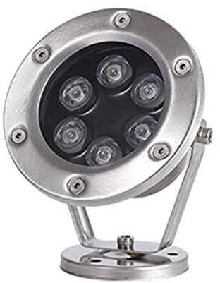 WZYJLyds Faretto per Laghetto Subacqueo Illuminazione A Fontana A LED A Bassa Tensione 12V Impermeabile IP68 Acciaio Inossidabile Illuminazione Subacquea per Piscina, Fontana, Stagno(Bianco Caldo,6W)