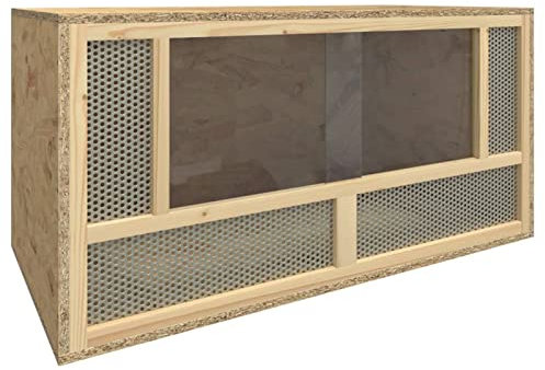 Festnight Terrarium Holz für Reptilien Amphibien Holzterrarium Spinnentiere Reptilienzuchtbox 80x40x40 cm