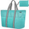 GAGAKU Strandtasche mit Reißverschluss XXXL Familie Badetasche Extra Große Netztasche für Damen, Beach Bag Mesh Tasche für Strand Reisen Shopping - Grün