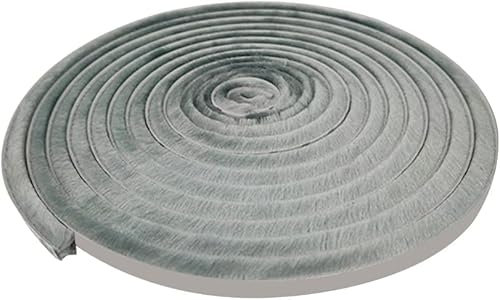 Zugluftstopper, Türdichtung, 3M-Bürstenstreifen, selbstklebend, winddicht, for Haustür, Fenster, Dichtungsstreifen, Zugluftstopper, Bürste, Dichtungsband, Fenster-Zugluftstopper (Farbe: Grau) (Farbe: