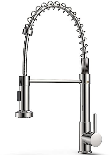 FAOKZE Rubinetto da cucina, girevole a 360° con testa spruzzo estraibile,rubinetto a molla,Rubinetto con Molla a Spirale Acqua Fredda e Calda Materiale in lega di rame