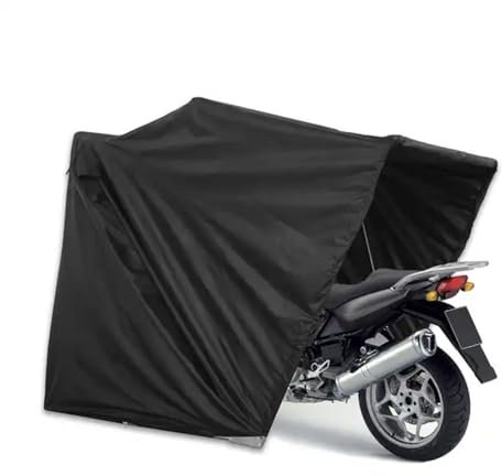 CAULO Tente de Garage de Stockage de Couverture de Hangar d'abri de Moto Robuste avec télécommande entièrement Automatique (Black 130 * 55 * 75in)