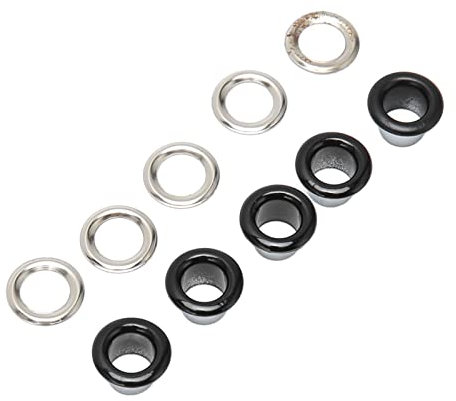 HERCHR Kit D'outils pour œillets, Pinces à œillets, œillets Et œillets, œillets Et œillets De Couture, œillets Métalliques pour Tissus en Toile(Noir)