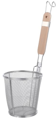 GOOHOCHY Edelstahl Nudelsieb Mit Langer Griff Und Haken 14.57In Mesh Löffel Für Pasta Sieb Küche Kochen Hotpot Lebensmittel Sicher Transportieren