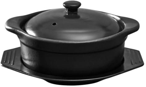 Kichvoe Cazuela De Barro Ollas De Barro Para Cocinar 1. 09L Con Tapas Ollas De Arroz De Barro Cazuela Vintage Tradicional Para Cocinar Shabu Shabu En La Estufa
