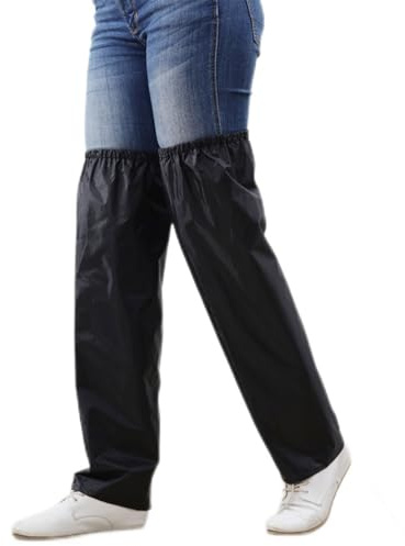 dijiusidy Breite Anwendungen Regenfeste Beinabdeckung Outdoor Sport und Arbeit Regendichte Beinschürze PVC wasserdichte Gamaschen Wandergamaschen, Schwarz