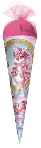 ROTH Small School Cone, Unicorn Beauty, 35 cm, Round, Tulle Closure, Sweets Cone Unicorn Beauty First Day at School