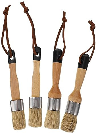 BESTonZON 4stücke Holzgriff Pinselset Mit Naturborsten Für Ölfarbe Für Möbel Wände Und Projekte Vielseitig Einsetzbar Ersetzt Abgenutzte Malerpinsel