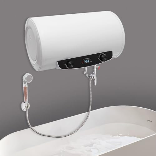 Mermajestic Elektrischer Durchlauferhitzer, 220 V, 2000W, IPX4 Durchlauferhitzer Dusche 30L Instant Klein Durchlauferhitzer, DSZF Wandbefestigung Mini-Warmwasserbereiter, Weiß