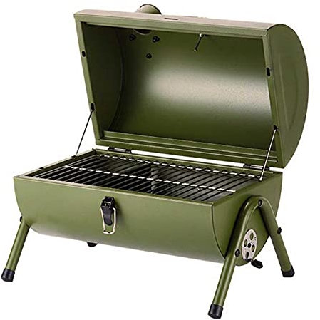 CVNIMV Gril à Charbon Portable avec Couvercle et température, Gril de Table Pliable, Petit Support de Barbecue pour la Cuisine en Plein air, Le Camping, Le Pique-Nique, la terrasse, la CU