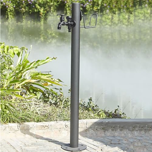 Colonna d'acqua per rubinetto esterno in acciaio inossidabile con base per supporto verticale per fontana da giardino
