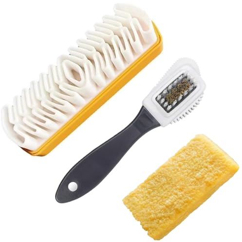 Wildlederbürste für Schuhe,2pcs Suede Brush,mit Radiergummi Schuhbürste Wildledwer Raulederbürste Kreppbürste Wildleder Pflege Bürste für Rauleder, Nubuk, Veloursleder