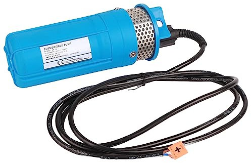 Solar Submersible Water Pump 30m Lift 6.5L Deep Well Water Pump for Irrigation Pond DC 24V for Manor and Field (Blue)