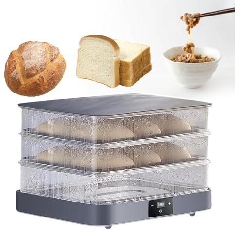 pealiritansemen Scatola per La Lievitazione del Pane, Kit per La Lievitazione del Lievito Madre, Supporta La Regolazione della Temperatura E dei Tempi, per Yogurt Fatto in Casa, Pane, Controllo Touch