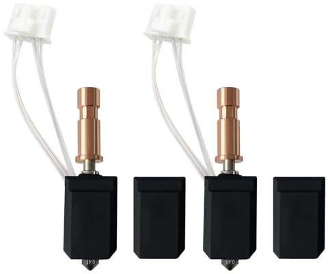 HzdaDeve 2PK 0.4MM Ceramic Hotend for Kobra S1 Combo Hot End Kit Print Head Heat Sink Block Heating Cartridge Thermistor Hardened Steel Nozzle with Extra 2PK Silicone Rod for Anycubic Kobra S1/ACE Pro