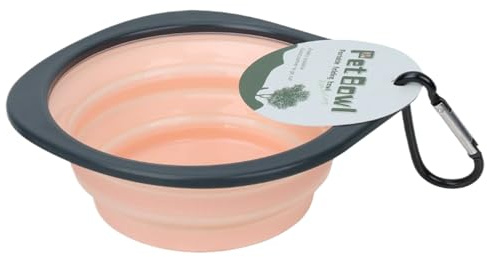 Gazocua Cuenco para perros de viaje, portátil, plegable, para agua y comida, con mosquetón como recipiente para alimentos para senderismo y paseos