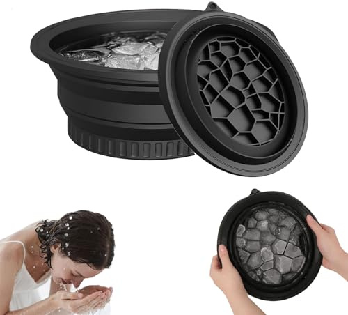 CUVZORA Face Ice Bath Bowl, Faltbare Gesichts Eisbad Schüssel, Silicone Portable Washing Basin, Praktisches Zubehör für Startseite Reise, für Schwellungserleichterung, lindern Haut, Pore Shrinking