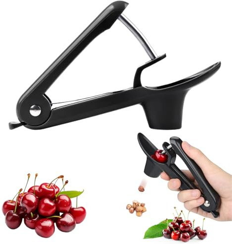 YUZNA Togli Nocciolo Ciliegie, Snocciolatore Ciliegie,Rimuovi Facilmente i Noccioli, Snocciola Ciliegie con Gambo in Acciaio Inox e Coppa con Supporto in Silicone