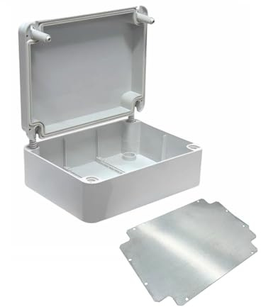 ARLI Abzweigdose IP67 310x230x130 mm Grau Aufputzdose Feuchtraumdose inkl. Montageplatte ohne Vorprägung halogenfrei mit Deckel Dichtung Aufputzgehäuse Kunststoff