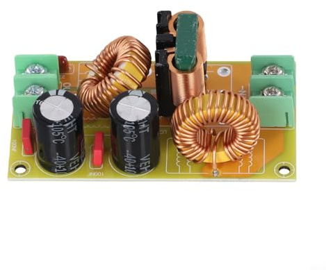 Zilimontt Fuente de alimentación CC LC módulo de filtro 10A/20A 50V para supresión de interferencias electromagnéticas EMI, placa de circuito FR4 con modo común y filtro secundario para (10 A)