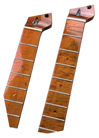 Mástil Guitarra DIY Mástil De Guitarra Para Zurdos 22 Trastes Acabado Brillante Pulido A Mano Longitud Escala 25.5 Pulgadas