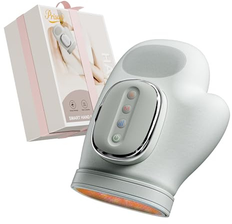 Prisag Electric Hand Massager Grey, Heat Airbag Compression 3 Modes&5 Level | Portable Device With 15-Min Timer, Relieve Carpal Tunnel & Arthritis Pain, Great Gift For Women And Men