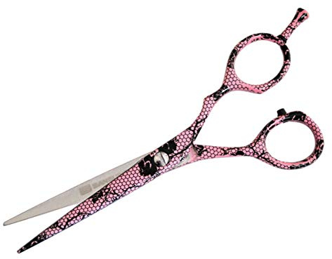 Ciseaux de Coiffure Attractifs Rose, Ciseaux de Coiffure de Style Japonais - Lames Ultra Tranchantes pour Réduire les Pointes Fourchues - 12,7 cm + Étui
