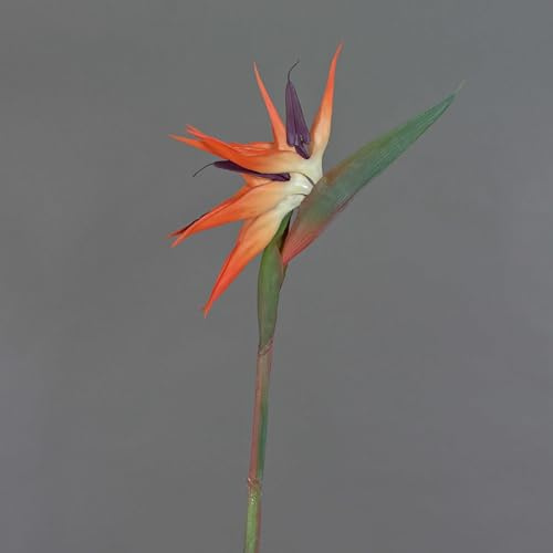 artplants.de Künstliche Strelizie, orange-Amethyst, 95cm - Kunstpflanze - Deko Pflanze