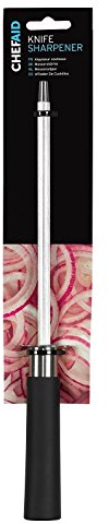 Chef Aid Chef's Sharpening Steel, Traditional Design with Comfort Grip Handle for Ease of use, Perfect for use with Any Flat Blade Kitchen Knife, Measures 22cm Long