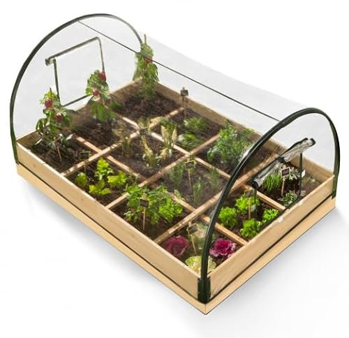 IDMarket - Carré Potager 12 Compartiments + Housse Serre châssis