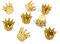 Mini coronas decorativas set, 8 unidades: detalles boda invitados, decoración mesa cumpleaños, bautizo, comunión y boda, piezas pequeñas para decorar y manualidades, color dorado elegante, 2,5 cm