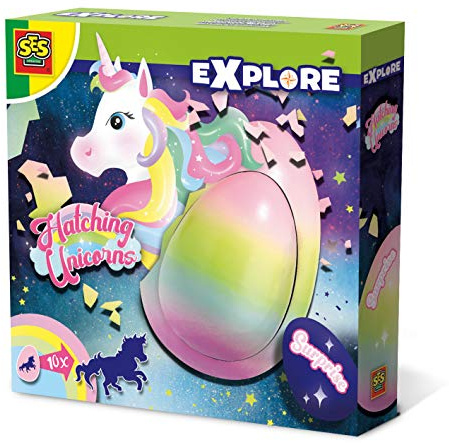 SES Creative Einhorn Ei | Einhorn Spielzeug | Wachsem im Water | Sichere Materialien Ungiftig | Made in Holland | für Mädchen ab 5 Jahren | 1 Überraschungsei | 25121