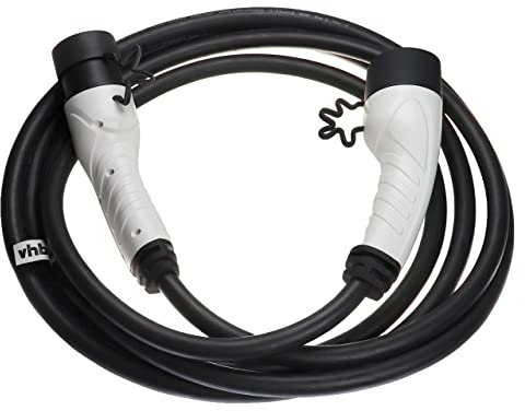 vhbw Ladekabel Typ 2 zu Typ 2 kompatibel mit Mitsubishi Eclipse Cross PHEV Elektroauto, 3-phasig, 32 A, 22 kW, 5 m