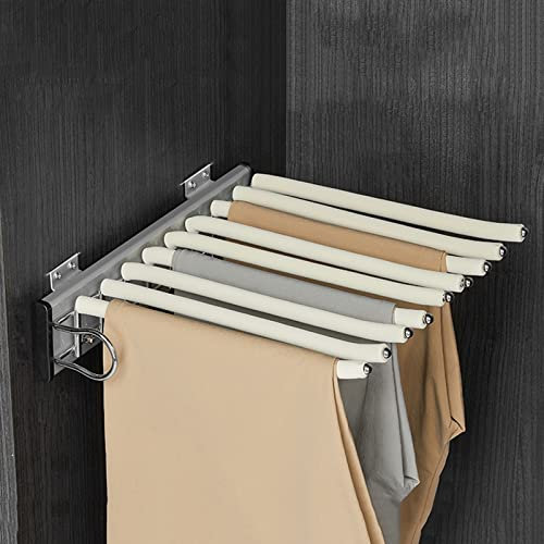 SYTH Schrankauszug Hosenbügel 9-armig, Kleiderbügel für Schrankhosen für Schrankorganisatoren, Kleiderstange ausziehbarer Hosenbügel, für Platzersparnis und Aufbewahrung, 13,77 x 12,83 Zoll