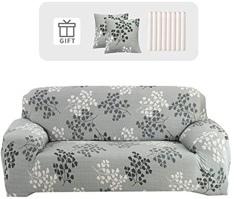 Lydevo Funda Sofá Elastica 2Plazas Protector de Sofá Universales con 2Fundas de Cojín Cubre Fundas de Sofá Ajustables con Brazos Antideslizante Lavable Protector Decorativa Sofa Covers,Hojas de Otoño