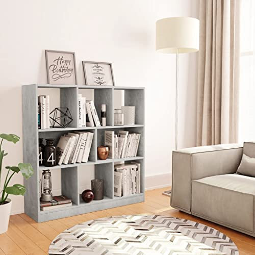 FIRBNUS Bücherregal Betongrau 97,5x29,5x100 cm Holzwerkstoff Abstellraum Regal Wohnzimmer Regal Bücherregal Holz Bücherregal Schmal Bücherregal Industrial Wohnzimmer Möbel Regal Schmal Lagerregale